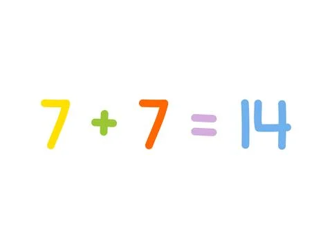 Addition mathematics for children vector template Stock Illustration