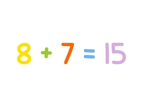 Addition mathematics for children vector template Stock Illustration