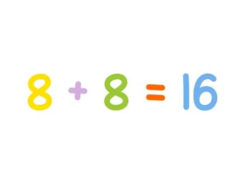 Addition mathematics for children vector template Stock Illustration