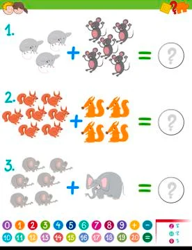 Addition maths game for kids Stock Illustration