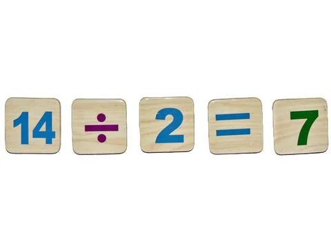 Addition operation with colored numbers - mathematics Stockfoto's