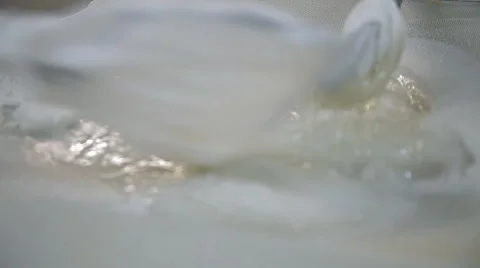 The addition of the starter during cheese production Stock Footage 60132131