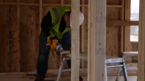 Addition of Wood Block to Frame Stock Footage 81751163