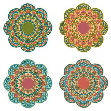 Additional Colored Mandala Vectors Stock Illustration