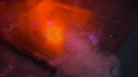 Additional cooling for laptop stand black Stock Footage 310669024
