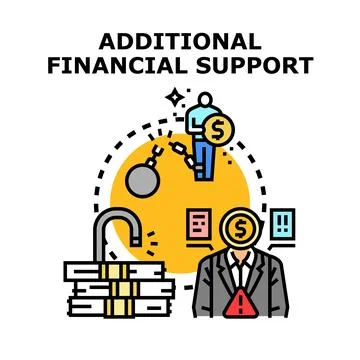 Additional financial support providing debt relief and loan assistance Stock Illustration