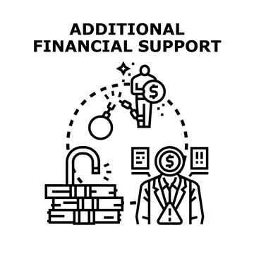 Additional financial support providing debt relief and loan assistance Stock Illustration