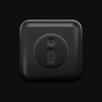 Additional Information 3d Icon. Black Squared Design Element Illustrazione stock