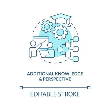 Additional knowledge and perspective blue concept icon 스톡 일러스트