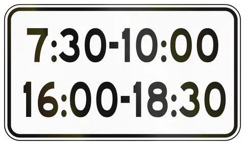 Additional road sign in China - Two time spans Stock Illustration