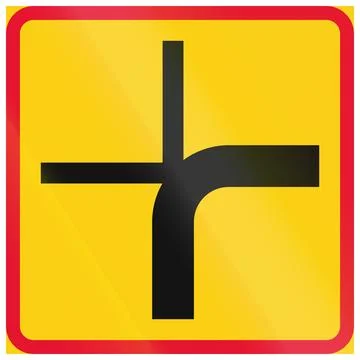 Additional road sign in Finland - Priority intersection layout 스톡 일러스트