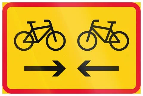 Additional road sign in Finland - Two-way cycle path Stock-Illustration
