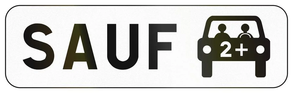 Additional road sign panel used in France - Except carpooling Illustrazione stock