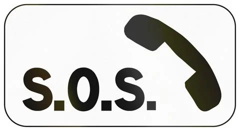 Additional road sign panel used in France - Emergency phone Stock Illustration