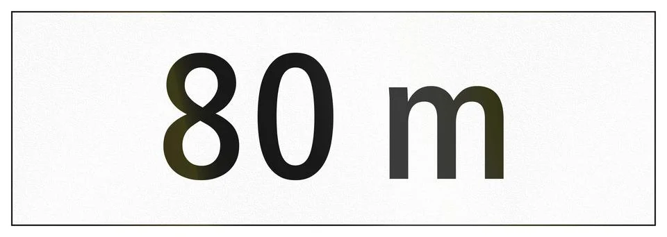 Additional road sign panel used in Switzerland - Distance 80 meters Stock Illustration