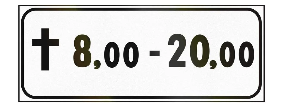 Additional road sign used in Italy - valid at time of day on public holidays Stock Illustration