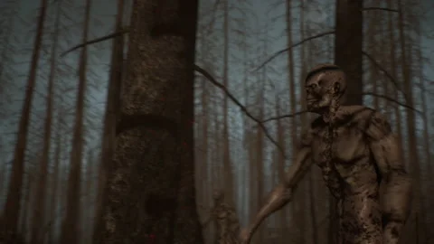Additional support troops for zombies marching into battle 03 Stock Footage 232542457
