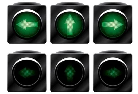 Additional traffic light. Variants. Stock Illustration