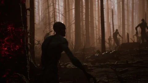 Additional zombie support forces join the attack 02 Stock Footage 232547024