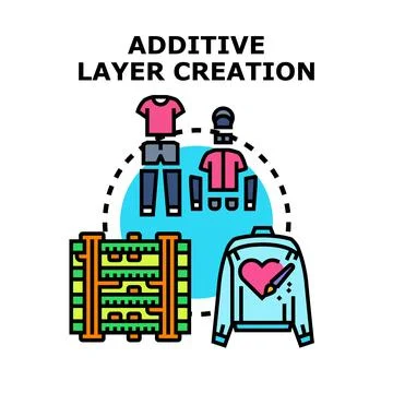 Additive layer creation process for clothing design Stock Illustration