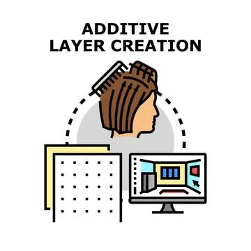 Additive layer creation process for design and beauty Stock Illustration