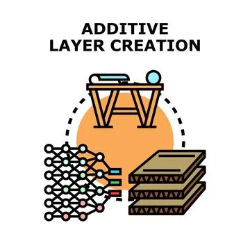 Additive layer creation technology developing new products 스톡 일러스트