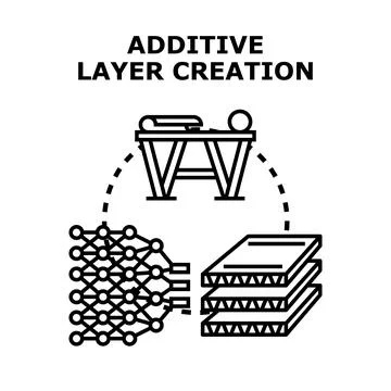 Additive layer creation technology developing new products 스톡 일러스트