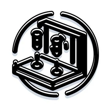 Additive manufacturing 3d printing technology black icon Stock Illustration