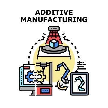 Additive manufacturing creating new digital engineering products Stock Illustration