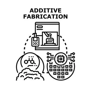 Additive manufacturing technology process and innovation development Illustrazione stock