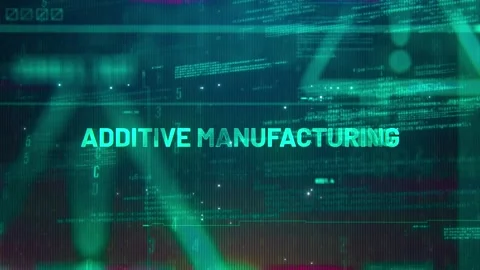 Additive Manufacturing Word on High Technology Futuristic Background Stock Footage 339087394
