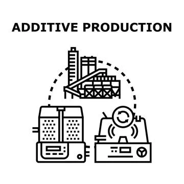 Additive production concept creating innovative manufacturing technology Stock Illustration