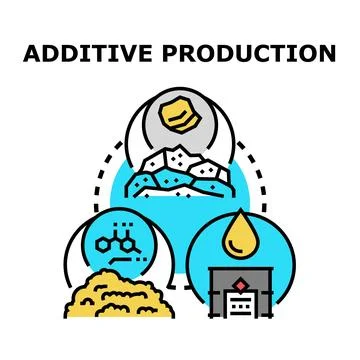 Additive production evolving manufacturing processes and materials Stock Illustration