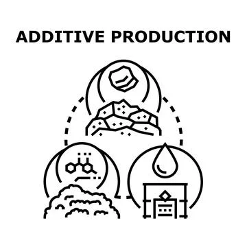 Additive production evolving manufacturing processes and materials Stock Illustration