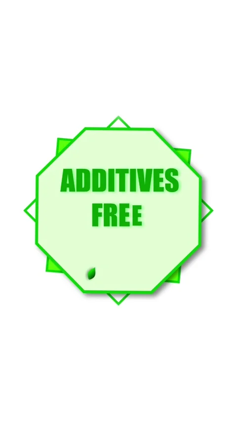 Additives free green label animation. Organic product packaging design vert.. Stock Footage 341612452