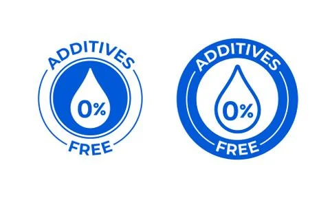 Additives free vector 0 percent icon. Natural food package stamp, additives f Illustrazione stock