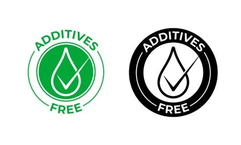 Additives free vector icon. Additives free, natural food package seal, green  Stock Illustration