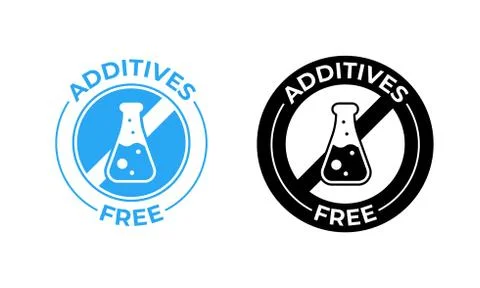 Additives free vector icon. Additives free no added, medically tested food pa Stock Illustration