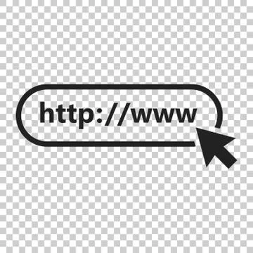 Address and navigation bar icon. Vector illustration on isolated transparent  Ilustración de archivo