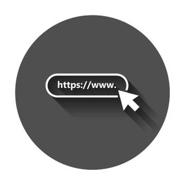 Address and navigation bar icon. Vector illustration with long shadow. Busine Illustrazione stock