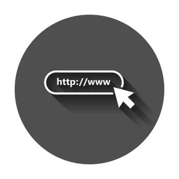 Address and navigation bar icon. Vector illustration with long shadow. Busine Ilustración de archivo