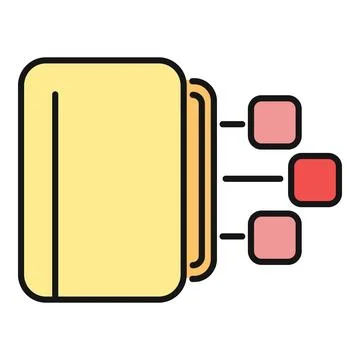 Address book database distributing network contact information icon Stock Illustration