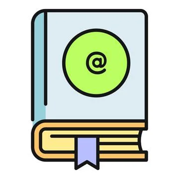 Address book icon representing email contacts directory Stock Illustration