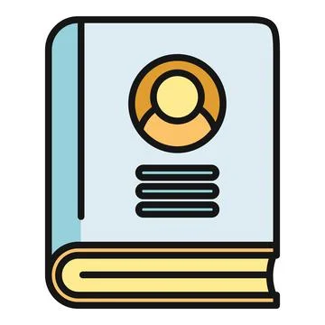 Address book icon representing personal contacts directory Stock Illustration