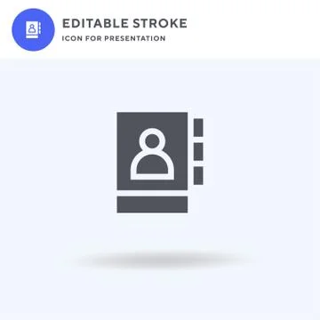 Address Book icon vector, filled flat sign, solid pictogram isolated on white 스톡 일러스트