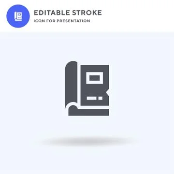 Address Book icon vector, filled flat sign, solid pictogram isolated on white Stock Illustration
