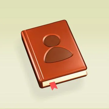 Address book isolated vector 3d icon. contact, directory, phone, telephone bo Stock Illustration