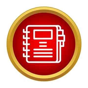 Address book managing contacts in a red gold frame Stock Illustration