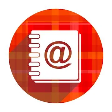 Address book red flat icon isolated. Stock Illustration