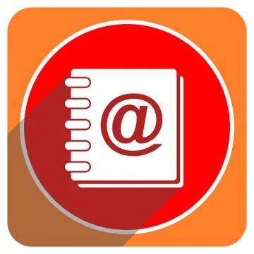Address book red flat icon isolated. Stock Illustration